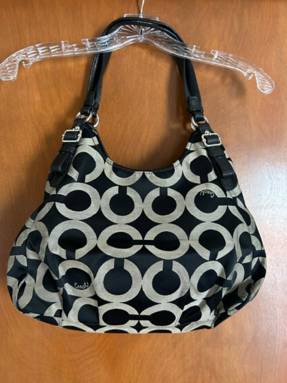 Vintage Coach Maggie Op Art Sateen Shoulder Bag style K1173-17689
